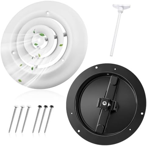 Therwen 1 Set 6 Inch Round Ceiling Diffuser Vent Cover by Therwen