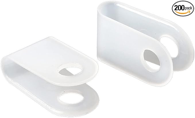 200Pcs White Nylon U-Type Cable Clamps, 1/8 Inch Wire Organizer | Nylon durable by Teansic