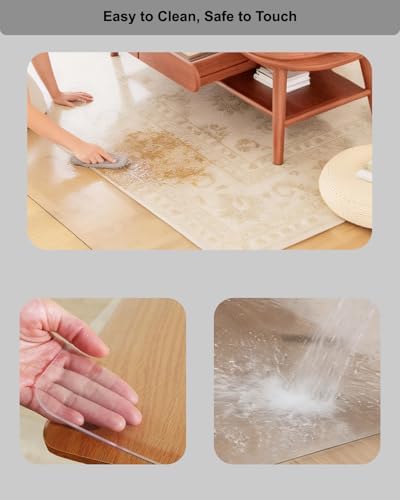 【16 Anti-Slip Stickers Included】 2'×4' Clear Plastic Floor Runner, Waterproof - Image 4