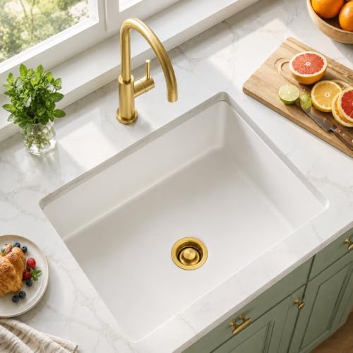 Brushed Gold Garbage Disposal Flange and Sink Stopper, 304 Stainless Steel Sink - Image 6