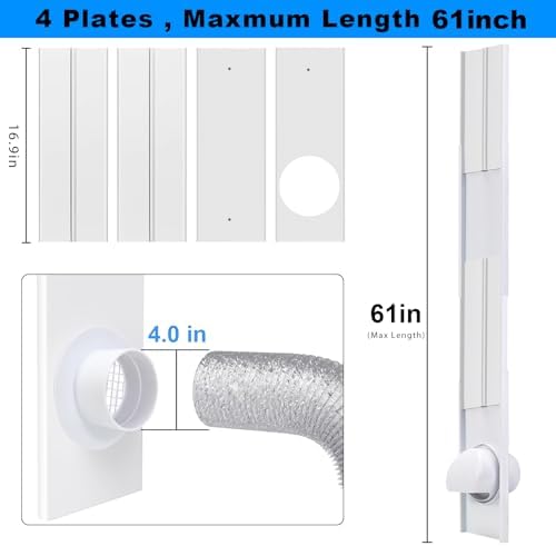 Dryer Window Vent Kit with 4 Inch 10 feet Dryer Vent Hose, Window Dryer Vent - Image 2