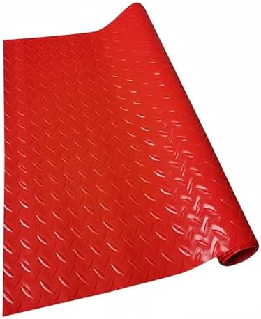 Low Profile Mat Red 1.1×2m, Thin Floor Protection, Slim Floor Mat, Easy Roll Up by Unknown