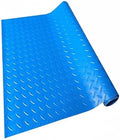 Garage Floor Mat Blue 0.9×9m, Diamond Plate PVC Garage Flooring Roll by Unknown