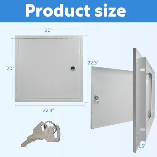 20x20 Drywall Access Panel 1.2mm Galvanized Steel w/Key Lock - Image 2