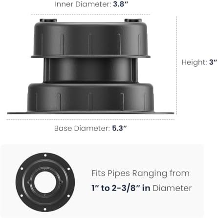 Safoner Aluminum RV Plumbing Vent Cap, Roof Sewer Vent Replacement - Image 3