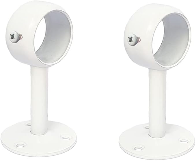 White Edition Stainless Steel Wardrobe Pipe, Closet Lever Support Rod Holder by FYTRONDY