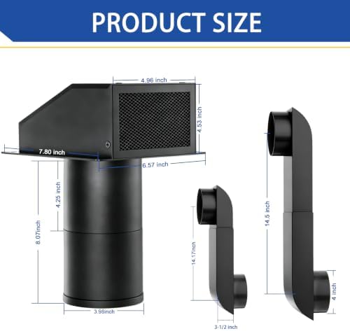 4 Inch Dryer Vent Kit with Outdoor Wall Exhaust Cover, Hooded Screen & - Image 2