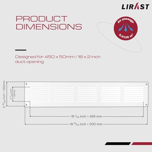 18x2 Vent Cover with Built-in Screen - Image 6