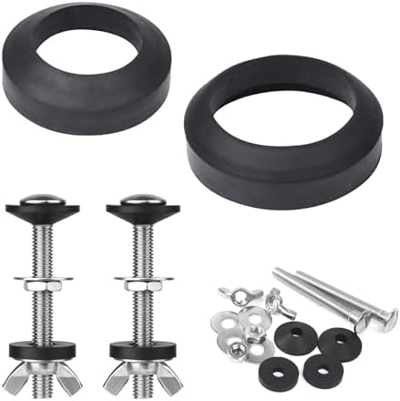 Toilet Tank to Bowl Bolt & Gasket Kit, 304 Stainless Steel Bolts, High-Density by Unknown