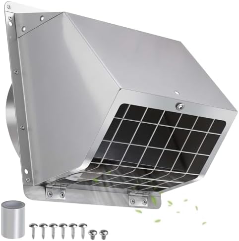 4" Dryer Vent Cover Outside, Stainless Steel Outdoor Dryer Vent Cover by JYINCPED