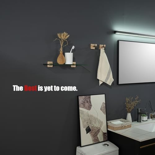 JQK Bathroom Glass Shelf, Floating Tempered Glass Shower Storage 16 by 5 inches - Image 4