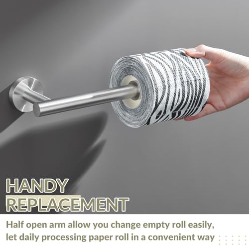 APLusee Brushed Nickel Toilet Paper Holder - Image 4