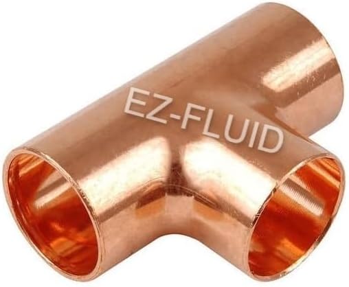 EZ-FLUID 2-1/2" Copper Tee, C X C LF Sweat Solder Tee, Pressure Copper Fittings by EZ-FLUIDPlumbingProducts