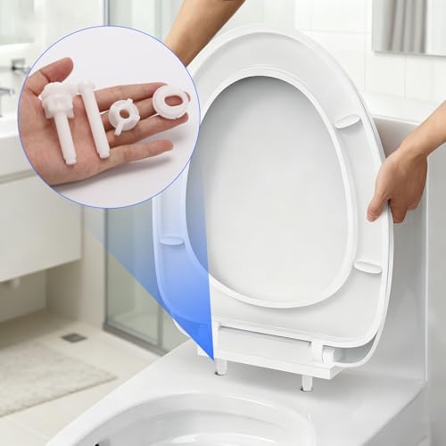 8Pcs Toilet Seat Screws Replacement Kit, Plastic Toilet Seat Hinge Bolts Screws - Image 7