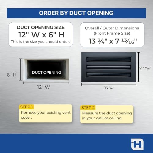Fits 12x6 Duct Opening, Modern AC Vent Cover, Linear Slot Diffuser - Image 2