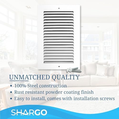 6 x 8 Inch Return Air Vent Cover, Solid Steel HVAC Grille - Image 6