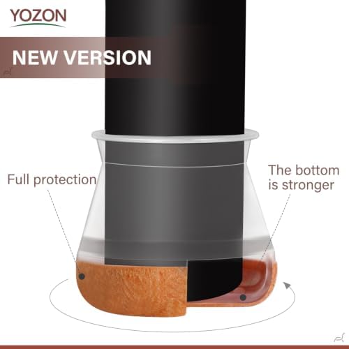YOZON Chair Leg Floor Protectors Silicone Caps Felt Furniture Pads Covers - Image 2