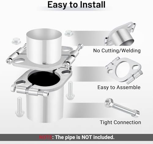 EVIL ENERGY Split Flange Repair Kit, Exhaust Flat Oval Flange Connection - Image 4
