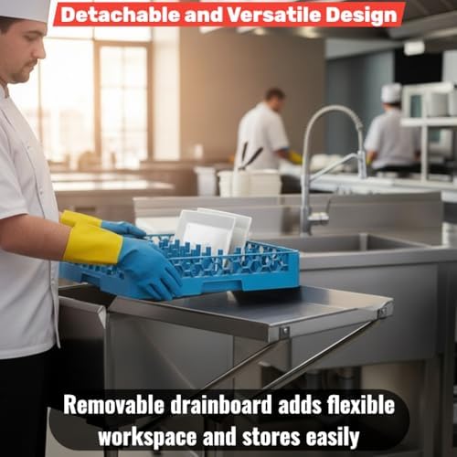 24" x 24" Commercial Stainless Steel Detachable Drainboard - Image 7
