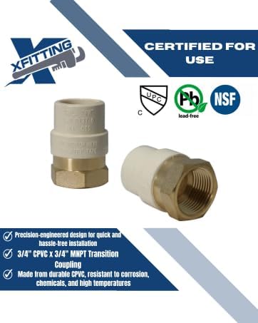 XFITTING 3/4 inch Female NPT x 3/4 inch CPVC Adapter, CPVC Female Adapter - Image 7
