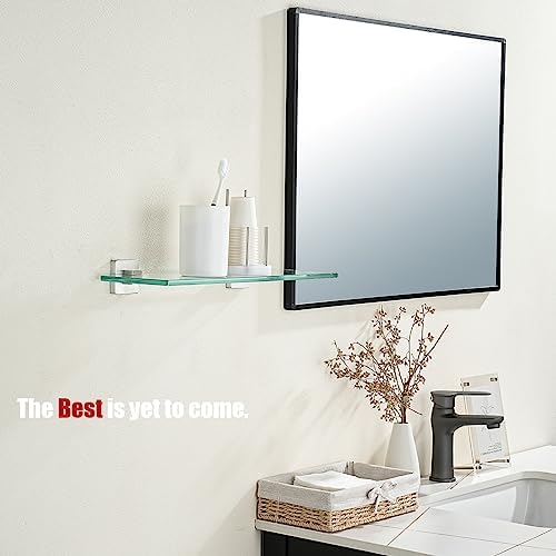 JQK Bathroom Glass Shelf, Floating Tempered Glass Shower Storage 16 by 5 inches - Image 4