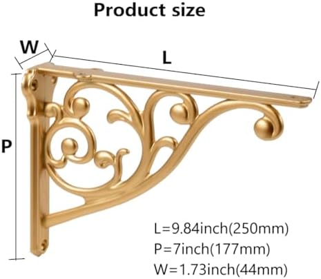 Khtumeware Gold Shelf Bracket 10 Inch, Decorative Brackets - Image 2