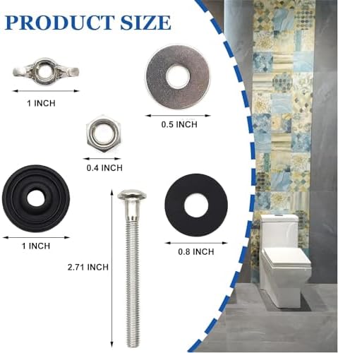 2PCS Universal Toilet Tank to Bowl Bolt Kit, Heavy Duty Bolts Toilet Bolts - Image 2