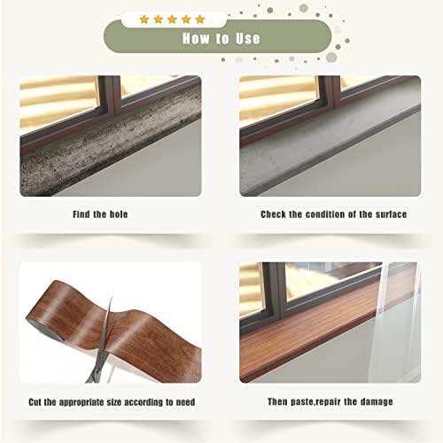 Besezx Wood Grain Repair Tape, 2.4" X15', Self Adhesive Wood Grain Repair Patch - Image 4