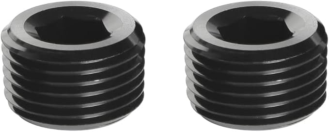 3/8 NPT Male Thread Allen Head Socket Pipe Plug Fitting Aluminum Black - Image 2