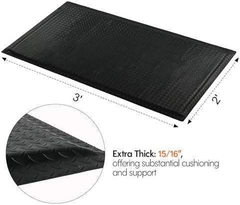 Nisorpa Anti Fatigue Mats Industrial 2' x 3' Ergonomic Standing Mat 15/16" - Image 3
