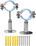 AKIHISA 2 Pcs 304 Stainless Steel Pipe Supports, Wall Mount Ceiling Mount Pipe by AKIHISA