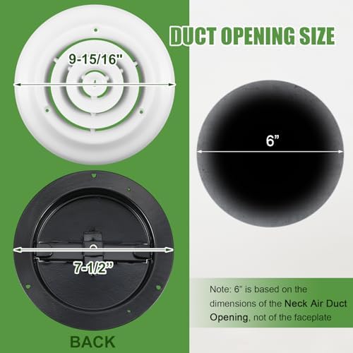 Therwen 2 Set 6 Inch Round Ceiling Diffuser Vent Cover - Image 2