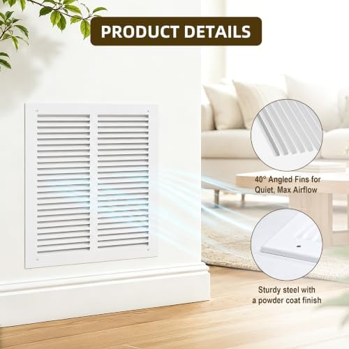 10x10 Return Air Grille for 10"W x 10"H Duct Opening, Return Air Vent Cover - Image 6