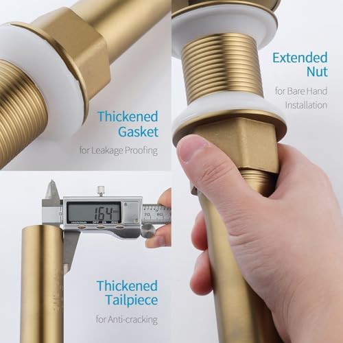 KAIYING Pop Up Drain Without Overflow, Bathroom Vessel Sink Drain - Image 4