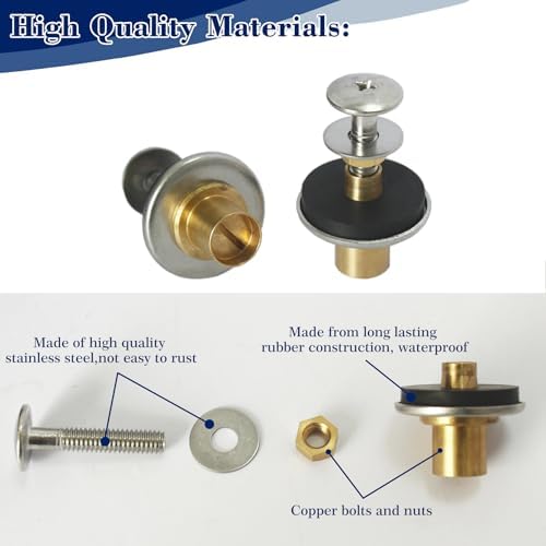 Toilet Tank To Bowl Bolts Mounting Hardware Heavy Duty 2-Piece Dual Flush - Image 2