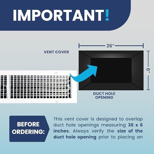 36" x 6" Duct Hole Adjustable Vent Cover - Image 4