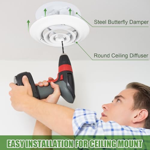 Therwen 2 Set 8 Inch Round Ceiling Diffuser Vent Cover - Image 5