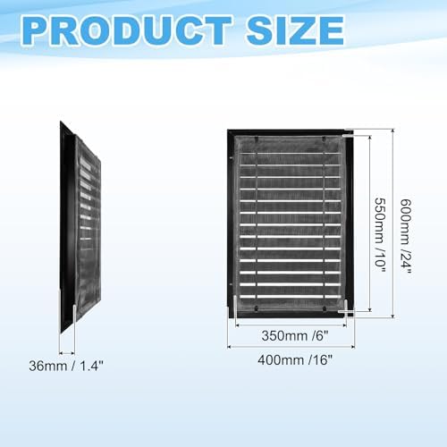 PATIKIL 24 x 16 Inch Gable Vent, 14 x 22 Inch Duct Opening Size - Image 2