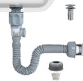 Bathroom Sink Drain Kit，Flexible Expandable P-Trap Sink Drain Pipe by QruiLanTu