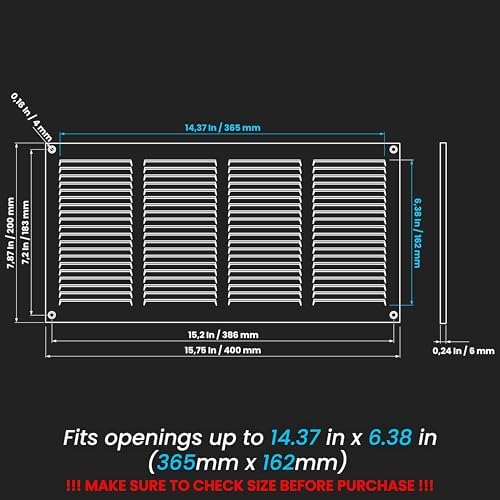 Repa Market 16x8 Inch Scratch Resistant Brown Air Vent Cover - Image 2