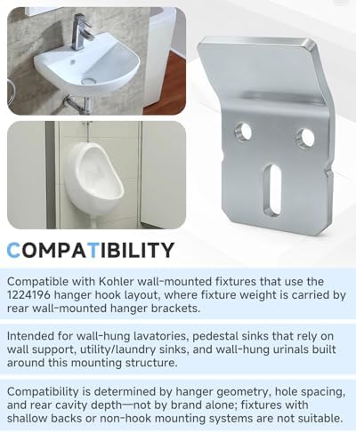 4 Pieces Wall Mounted Sink Hook Bracket 1224196, Sink Wall Mount Bracket - Image 2