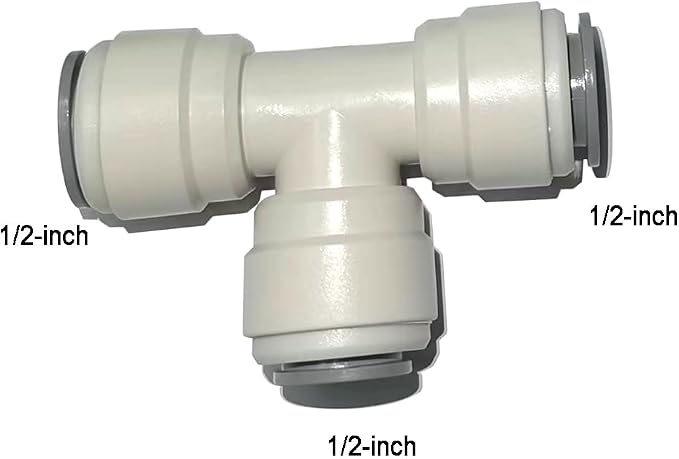 Acetal Copolymer 1/2" Tube OD Tube Fitting, Union Tee Connector, Push to connect - Image 2