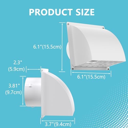 HG Power 4 Inch Dryer Vent Cover Outside - Image 4