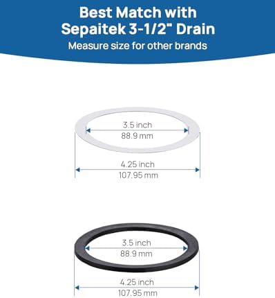 Kitchen Sink Gasket, 3-1/2" Drain Rubber & Paper Sealing Ring - Image 3