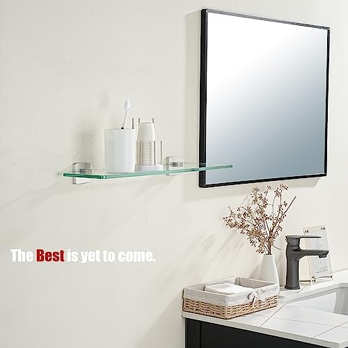 JQK Bathroom Glass Shelf, Floating Tempered Glass Shower Storage 24 by 5 inches - Image 4