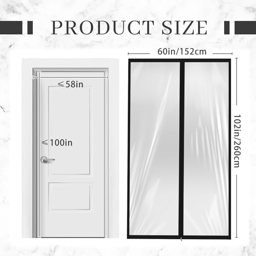 Amylove Zipper 60 x 102 Inch Dust Barrier Door Kit, 5 x 8.5 ft Construction - Image 2