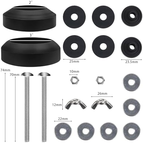 Universal Toilet Tank to Bowl Gaskets Kit, Fits Most 2-Inch and 3-Inch Leak - Image 2