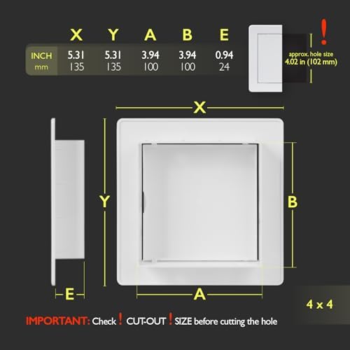 4x4 Access Panel for Drywall and Ceiling – White ABS Plastic Door Panel - Image 2