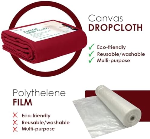 Canvas Drop Cloth for Painting 9x12 feet Pack of 2-8oz Painters Drop Cloths for - Image 5