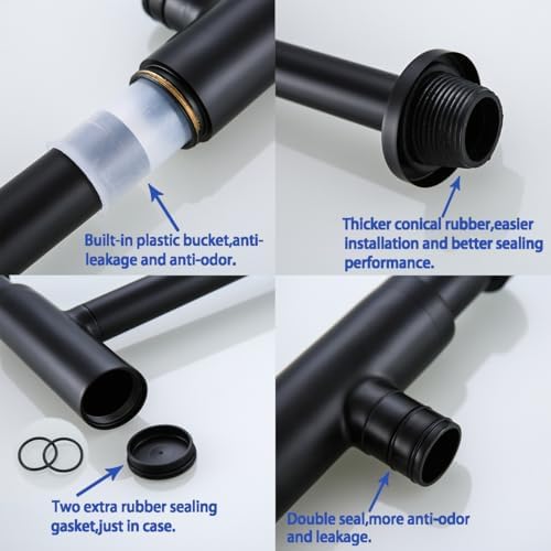 All Brass Round Bottle P Trap, 1 1/4 Bathroom Basin Sink Waste Trap Drain Tube - Image 3